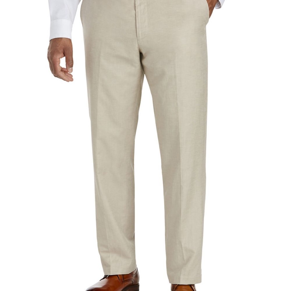 Oak Hill DXL Perfect Waist-Relaxer Flat Front Dress Pants Khaki 46x30 NWOT